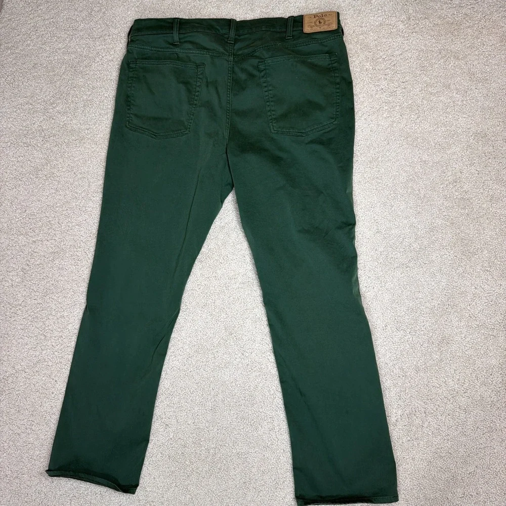 Polo Ralph Lauren Olive Green Varick Slim Straight Jeans Men 38x30 Preppy Pants
